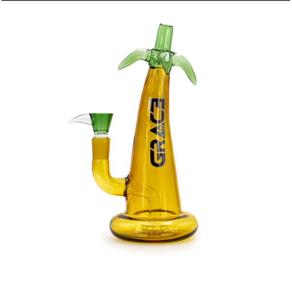 Skleněný Bong Grace Glass | Yellow Palm Tree, výška 27 cm, průměr 50 mm