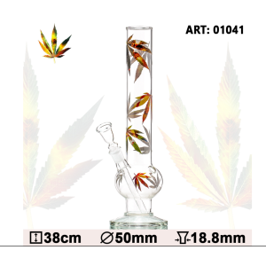 Skleněný bong Bouncer Multi Leaf, výška 38 cm, průměr 50 mm