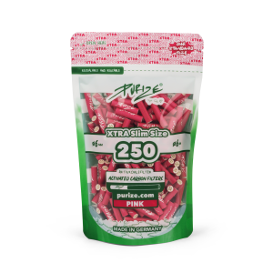 PURIZE® uhlíkové filtry - XTRA Slim Size, sáček 250 ks, růžová