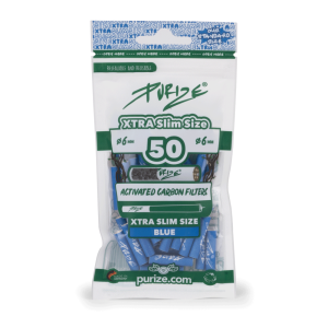 PURIZE® uhlíkové filtry - XTRA Slim Size, sáček 50 ks, modrá