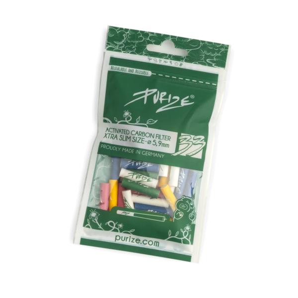 PURIZE® uhlíkové filtry - XTRA Slim Size, sáček 33 ks, mix barev | box 20 ks