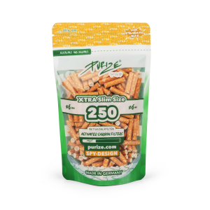 PURIZE® uhlíkové filtry - XTRA Slim Size, sáček 250 ks, spy