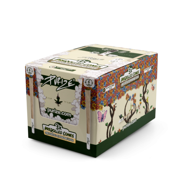 PURIZE® předbalené dutinky XTRA Slim Size Cones s filtrem a pěchovátkem, 3 ks | box 30 ks