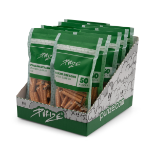 PURIZE® uhlíkové filtry - XTRA Slim Size Long, sáček 50 ks, spy | box 10 ks