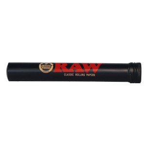 RAW Metal tube – kovový obal na balené cigarety, černý, rozměry: 1,5 x 11,6 cm