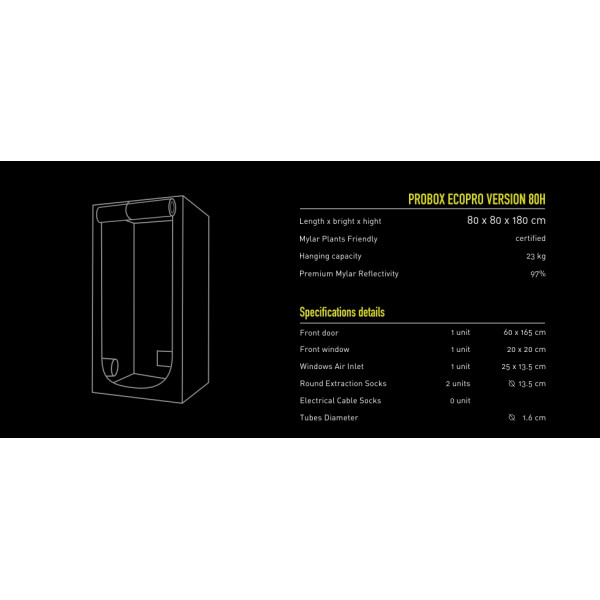PROBOX ECOPRO 80H, 80x80x180cm