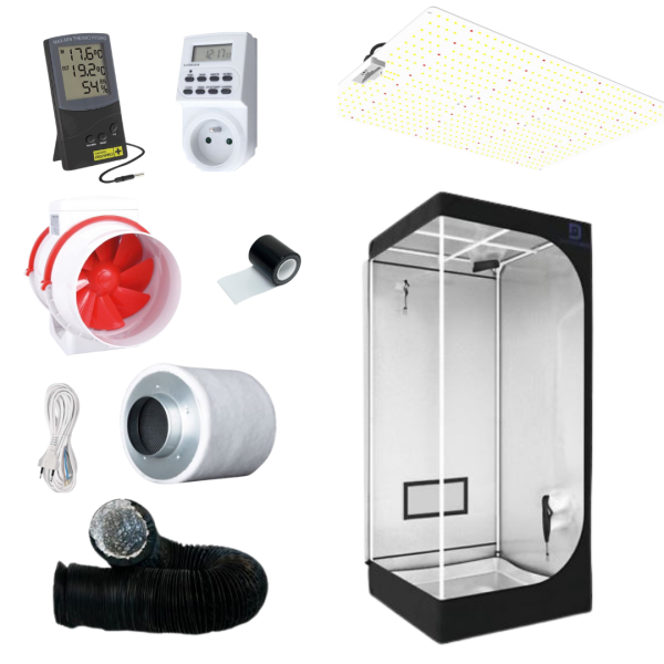 Sunpro kit SUNBOARD 240W, 2,5 umol/J - Diamond box silver 90x90x200cm