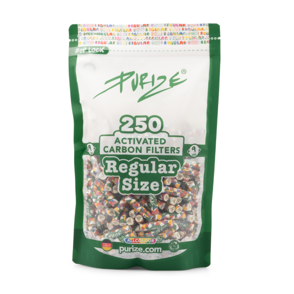 PURIZE® uhlíkové filtry - Regular Size, sáček 250 ks, mix barev