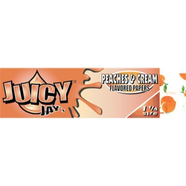 Juicy Jay's ochucené krátké papírky, Peaches and cream, 32 ks v balení