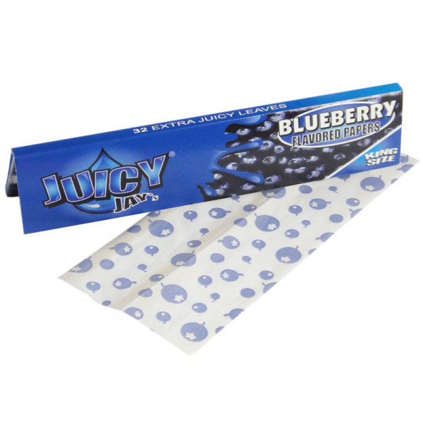 Papírky JUICY JAY'S King Size, Borůvka, 32 ks v balení