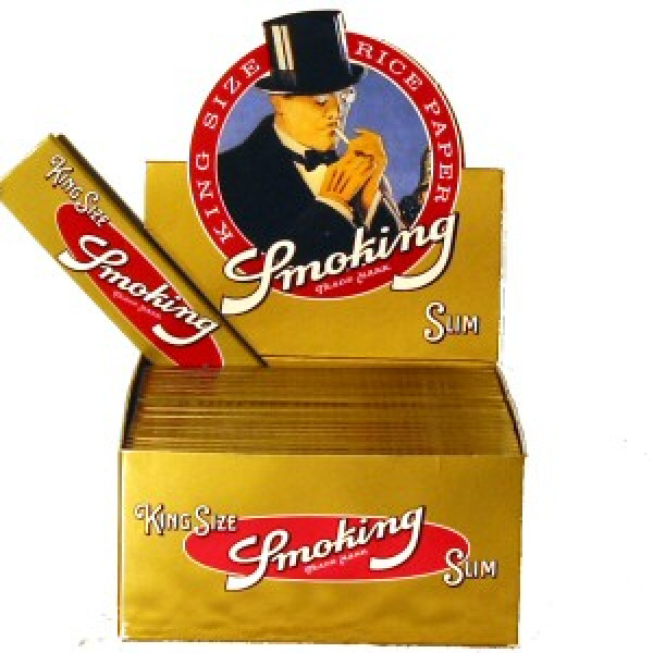 Papírky Smoking Gold King Size Slim, 33ks v balení | box 50ks