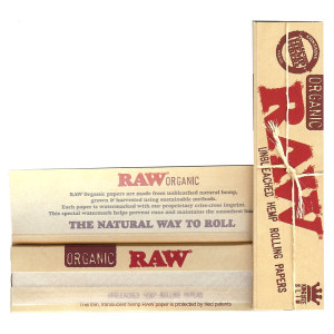 Papírky RAW ORGANIC, King Size SLIM, 32 ks v balení
