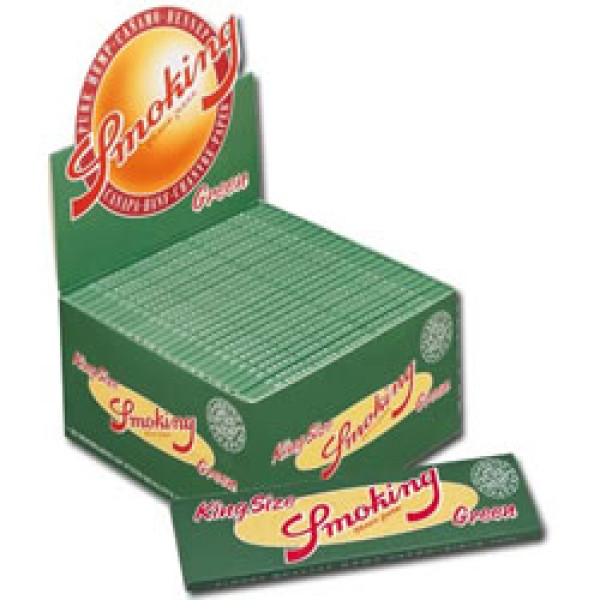 Papírky Smoking Green King Size, 33ks v balení | box 50ks