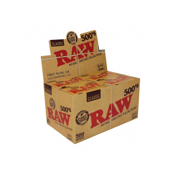 Papírky RAW 1 1/4 krátké, 500ks v balení | box 20ks