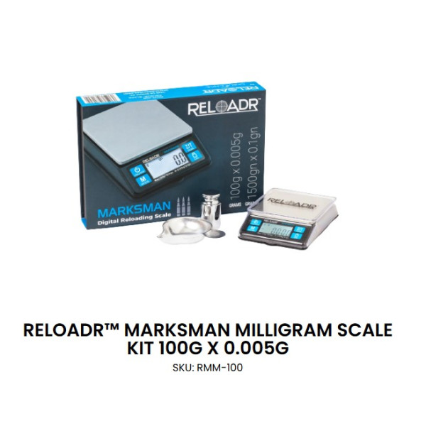 Sada s váhou On Balance Reloadr Marksman scale kit, 100g/0,005g, stříbrná